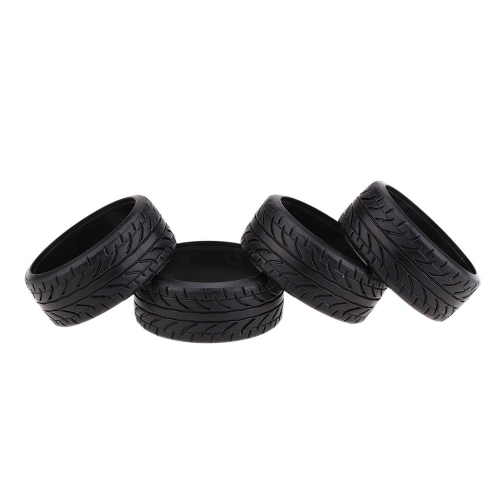 4Pcs Set 1 10 Grain Drift Car Tires Plastic Hard Tyre Replacement for TRX HSP Tamiya HPI Kyosho Remote Control Car Part