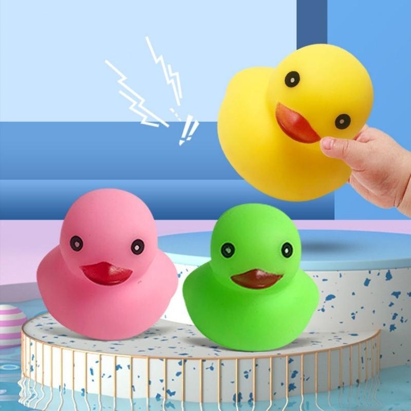 Colorful Small Yellow Duck Squeeze Toy For Swimming Play In Duckling Theme Pool