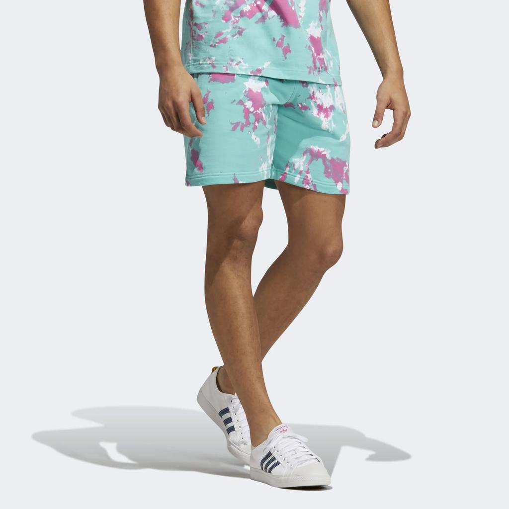 Adidas Мужские спортивные шорты Originals Trefoil Tie-Dye кислотно-зеленого цвета H48521