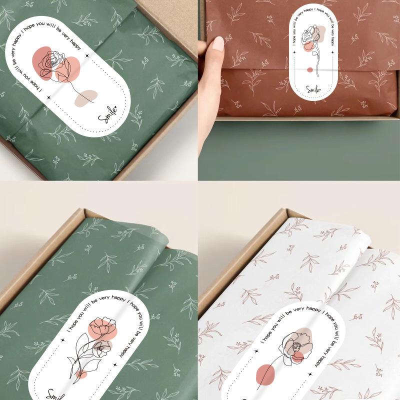 100 наклеек/упаковка Овальной формы, Цветочные наклейки, Наклейки для запечатывания подарочных коробок, Упаковочные наклейки, Самоклеящиеся наклейки-этикетки