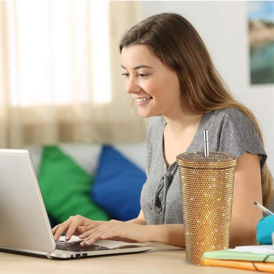 Блестящий стакан с кисточкой, стразами, заклепками, стакан из нержавеющей стали, термокружка, игристая термокружка, подарки на день рождения для мамы и жены