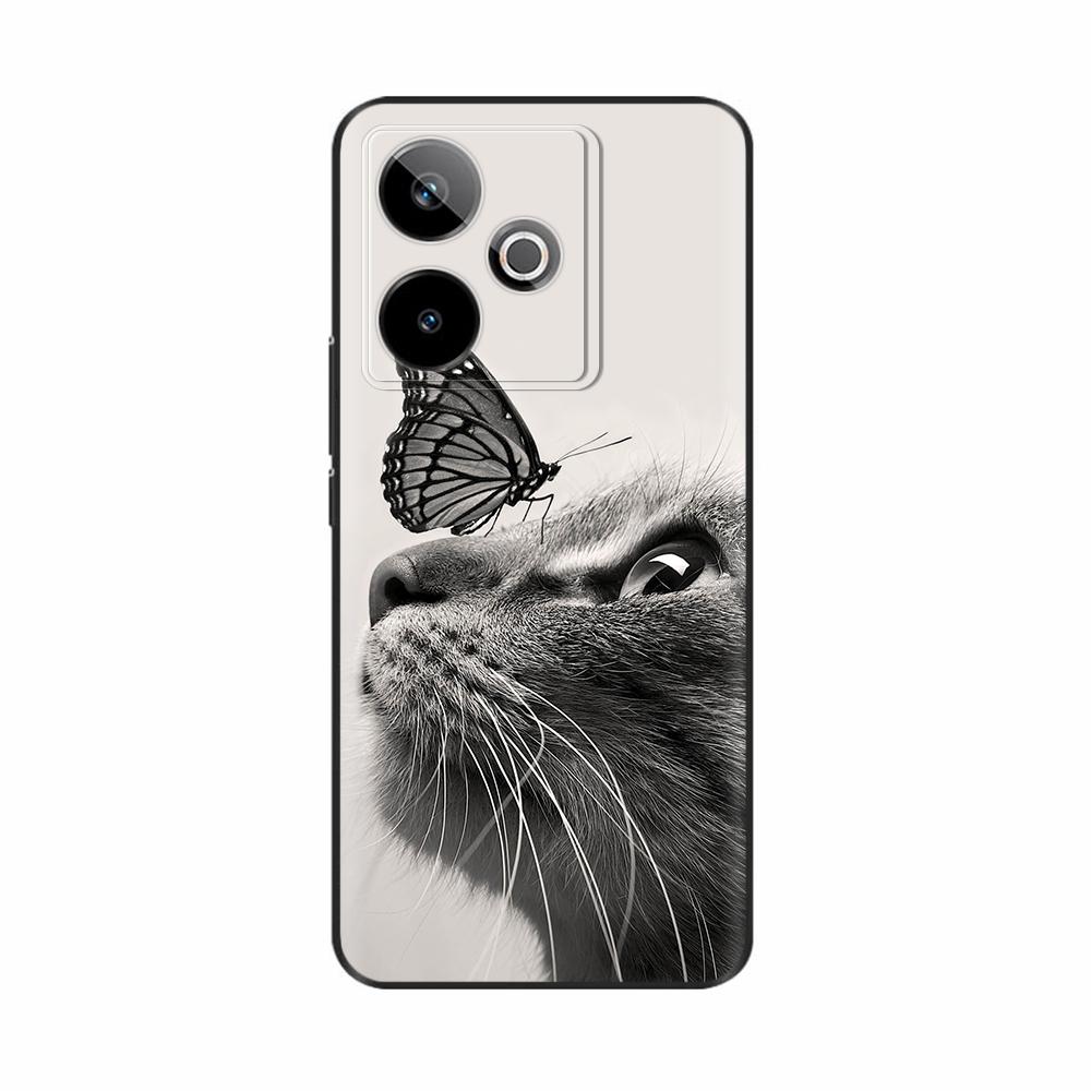 Чехол для Realme GT7 GT 7T RMX5061 Чехол с рисунком кошки Мягкий силиконовый чехол для телефона Для Realme GT 7T GT7 Pro RealmeGT 7 Pro Fundas Etui
