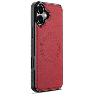 LC.IMEEKE Для iPhone 16 Plus Магнитный чехол Совместимый с MagSafe Кожа+ТПУ Задняя крышка