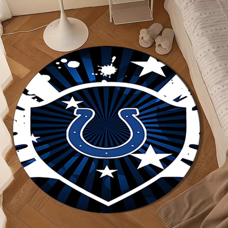 Indianapolis Colts Logo Round mat, Anti-slip Circle Carpet Chair rug For livingroom,Bedroom, doormat home decor Gift Christmas Gifts