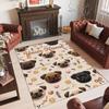 Pug Theme Crystal Velvet Floor Rug Personalized Custom Name Text Warm Carpet Home Decoration