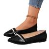 Fashion New Women's Shoes Fashion Pearl Soft Leather Comfortable Flats Pointed Solid Color Shallow Mouth Single Shoes Zapatos De Mujer