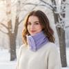 Однотонный флисовый шарф-снуд Двусторонний теплый шарф на шею Модный зимний вязаный шарф Мужской