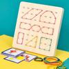 Wooden Geometry Puzzle Nail Board Geometric Shape Geometry Educational Toy  Thinking Training