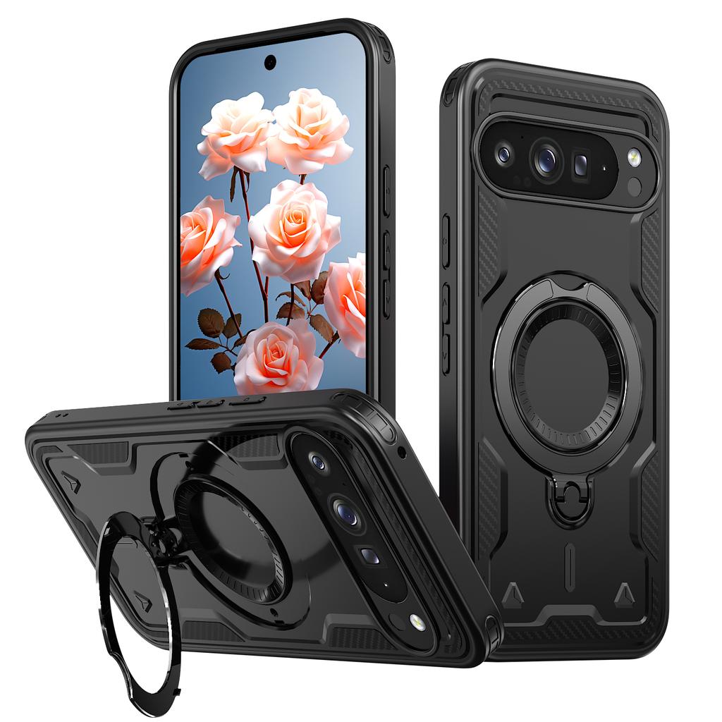 Противоударный бампер для Google Pixel 9 Pro XL 9A с магнитным кольцом-подставкой, чехол для телефона Google Pixel 10 Pro XL, двухслойная крышка