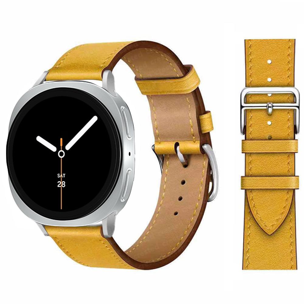 Изысканный кожаный ремешок Для Samsung Galaxy Watch 8 ремешок 40 мм 44 мм металлическая пряжка Браслет ремешок Galaxy Watch 8 classic 46 мм ремешки