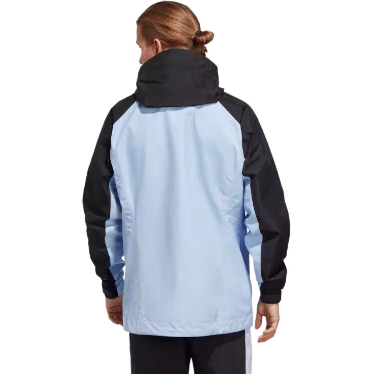adidas Мужская куртка-ветровка с капюшоном Logo Mountain Soft Shell, водонепроницаемая, светло-розово-голубая, черная HU1115