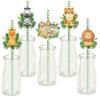 Safari Party Photo Banner Cupcake Wrappers Animal Themed Cake Topper Paper Straws for Kids Jungle Birthday Party Decorations