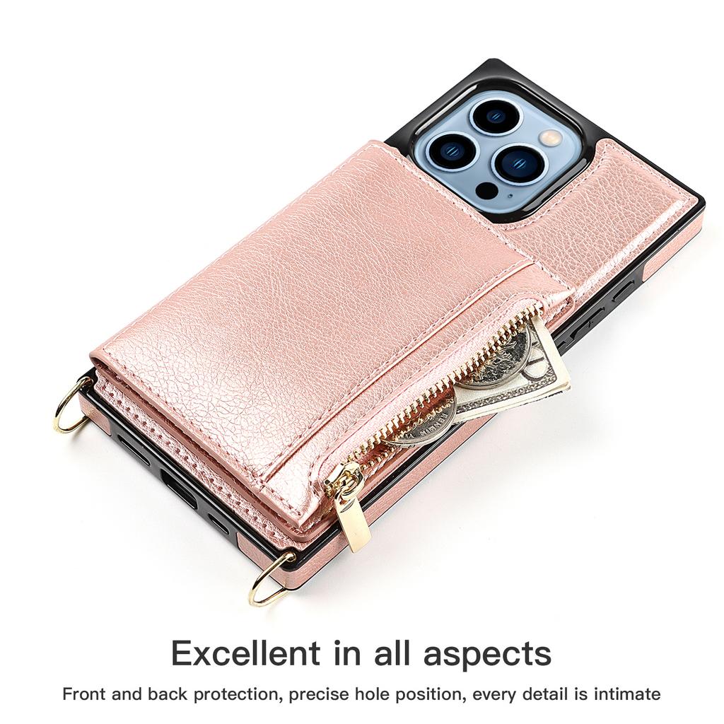 Многофункциональный кожаный чехол-бумажник с ремешком через плечо для iPhone 15 14 Plus 13 12 11 Pro Max XSMax для Samsung S23 S22 S21 Ultra Plus S21FE Huawei Mate 40