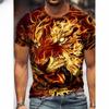 Мужская футболка с коротким рукавом и принтом тигра 3D Digital Crew Neck - модные дышащие удобные летние футболки большого размера