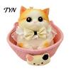 Slow Rebound Animal Squeeze Toy Cat Stress Relief with Basket & Accessories, Simulated Kitten Shape Toy, Soft Stretchy Fidget for Desk Decoration