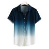 Summer Fashion Men's Short Sleeve Shirts Gradient Color Printed Tops Casual Business Shirts Everyday Street Tops Oversized S-5XL