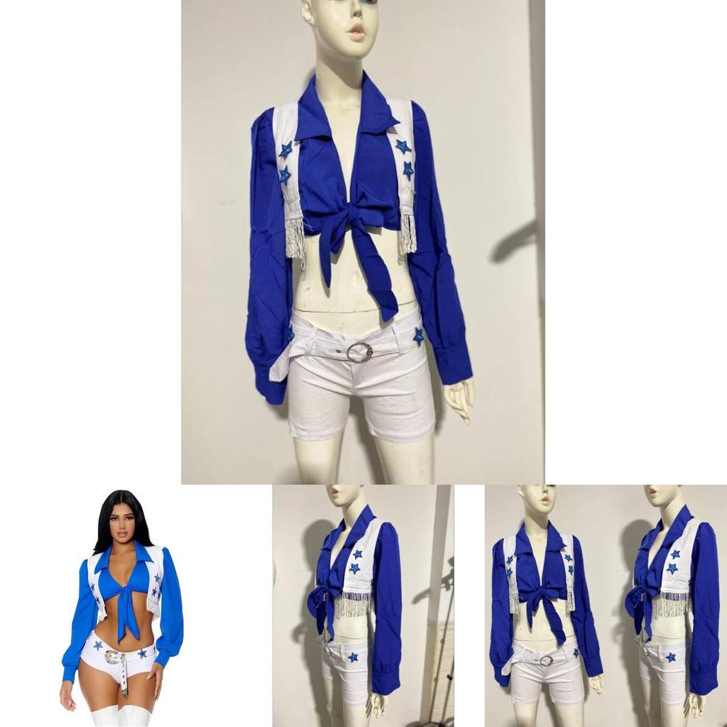 Eye-catching Starry Cheerleader Costume For Women Ideal For Halloween And Events