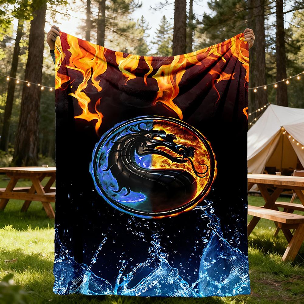 1 шт. Плед Mortal Kombat для улицы, легкий, фланелевый, мягкий и теплый, всесезонный, для улицы, кемпинга, гостиной, офиса, L1106052