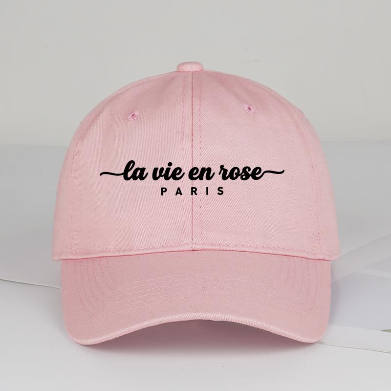 Кепка-бейсболка с принтом "La Vie En Rose Paris", регулируемая, унисекс, подарок для любителей Франции и путешественников
