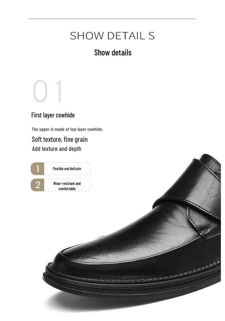 Men's Cross-Grain Cowhide Formal Leather Shoes for Autumn - Business, Casual, Wedding, or Dad's Style