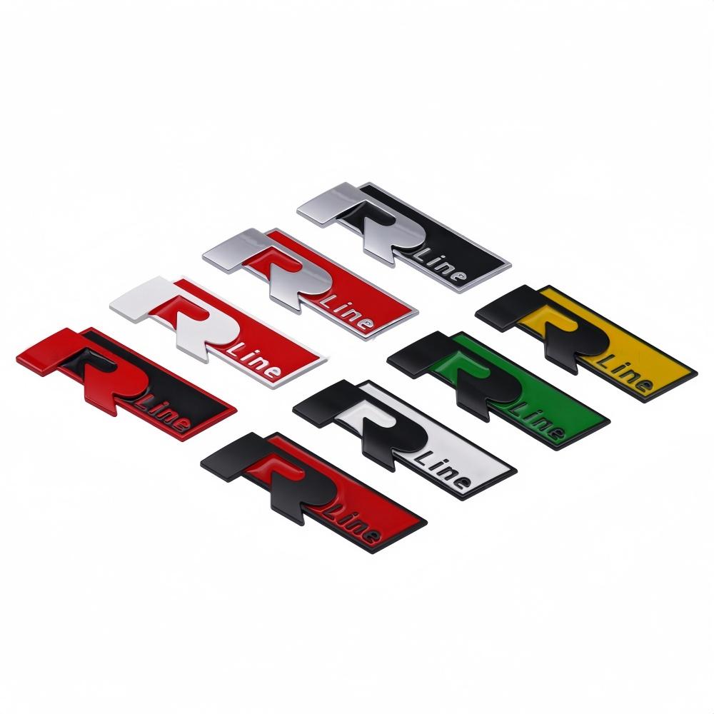 For Volkswagen For Volkswagen VW Rline R Polo Passat B5 B6 B7 Golf Jetta Touareg Bora CC 3D Car Grille Badge Side Decal Trunk Emblem Sticker AVZ1