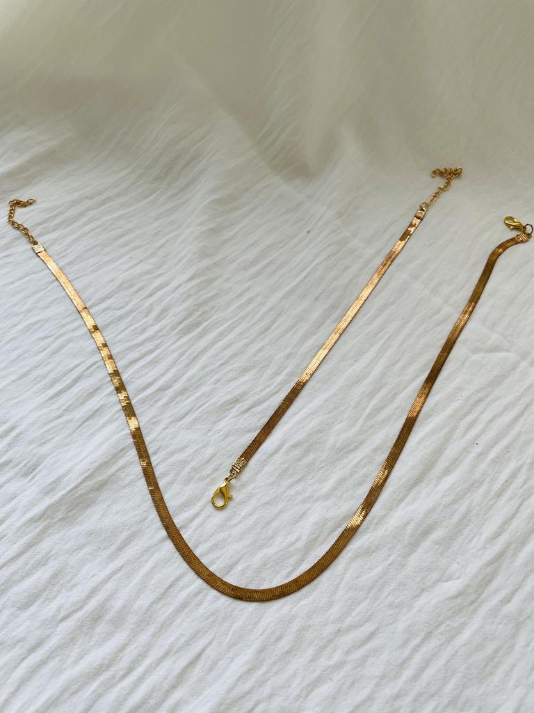 Позолоченная цепочка, ожерелье, браслет, набор, набор, подарочный ювелирный аксессуар