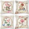 Ретро Американский Растительный Цветочный Принт Льняная Наволочка Гостиная Диван Автомобильная Подушка Подушка