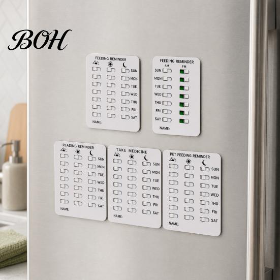 Daily Pill Organizer Feeding Reminder, Medication & Reading Tracker Board, Reusable Schedule Card with Green Medicine For Elderly Slider Markers, Pet