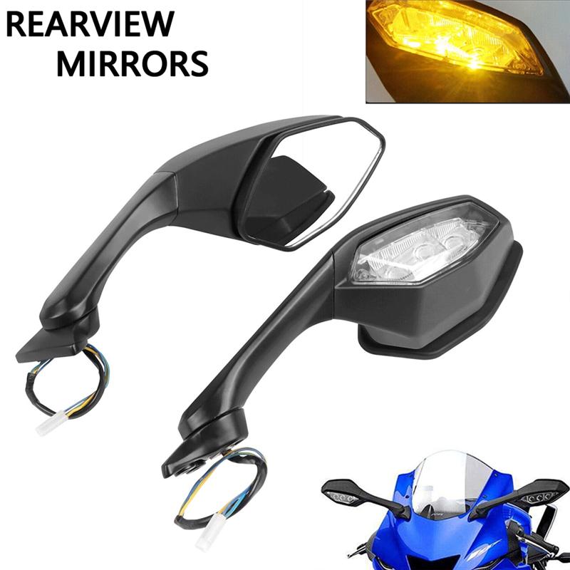 Motorcycle Rear View Mirrors With Turn Signals For R1 R6 YZF-R1 YZF-R6 2017 2018 -A87Q