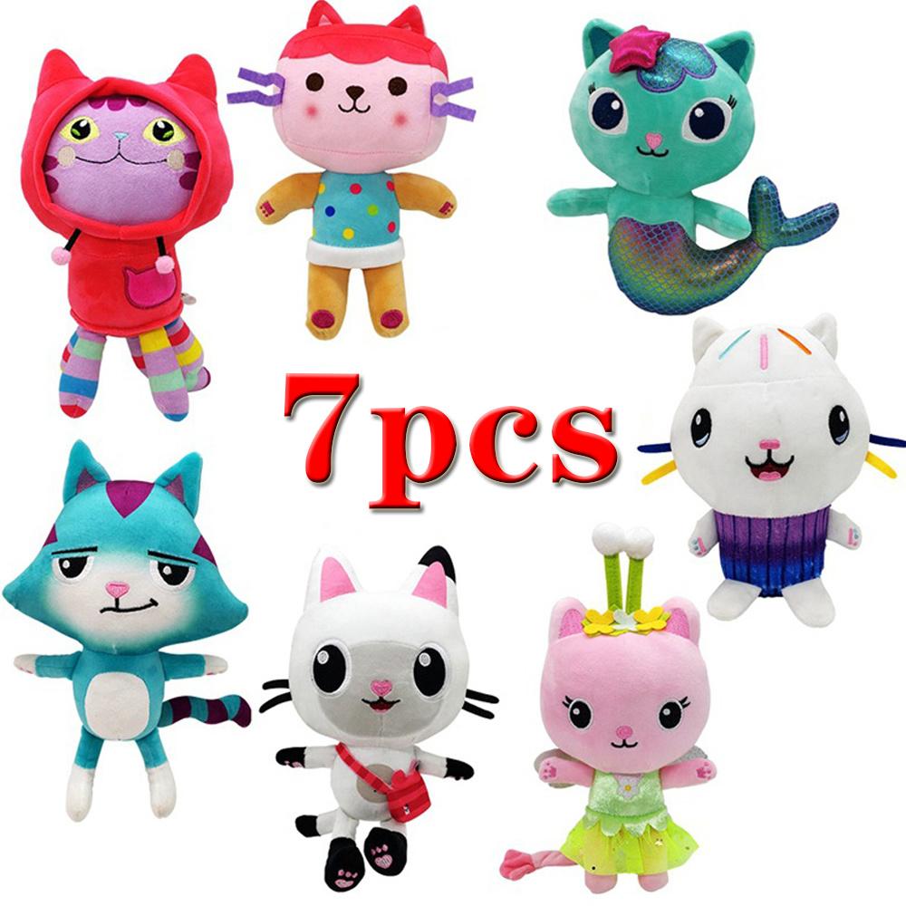 Плюшевые куклы Габи с животными, милые плюшевые игрушки Габи, плюшевый дом, кукла-кошка, мультяшные мягкие игрушки, Русалка, кошка, плюшевые куклы, дети