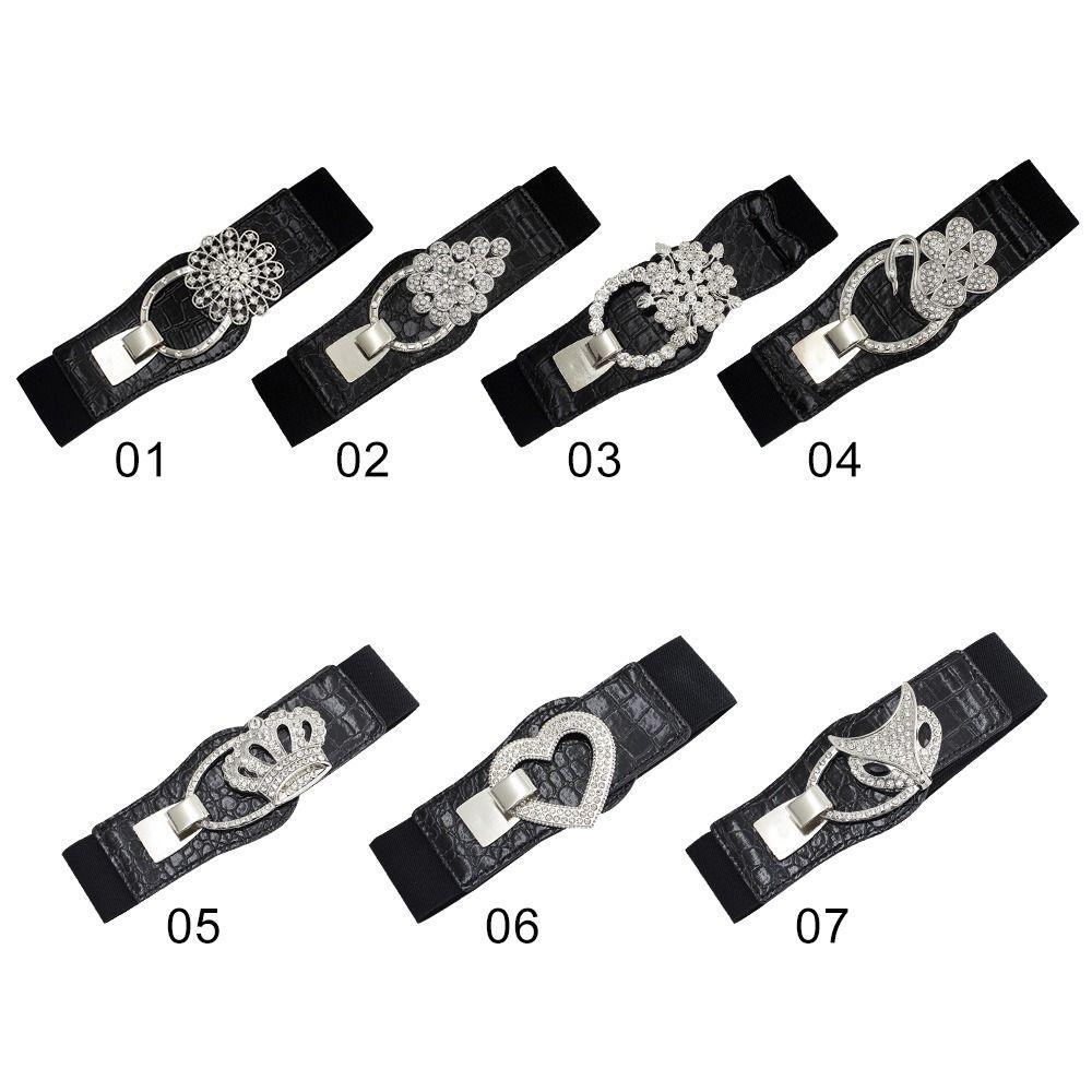 Эластичный пояс-корсет с эластичной вставкой для талии, женский пояс для платья, кушак, поясная лента с хрустальной пряжкой, широкие резинки для юбки