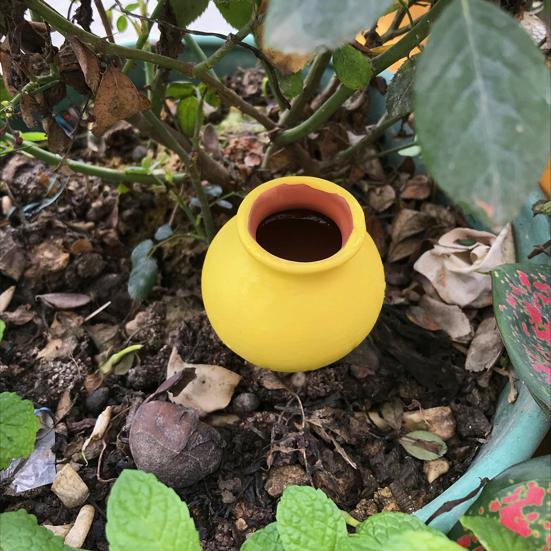 4 Pcs Watering Drippers Terracotta Self-Watering Plant Stakes Long Lasting Clay Watering Spikes Drip Irrigator for Indoor Outdoor Plants