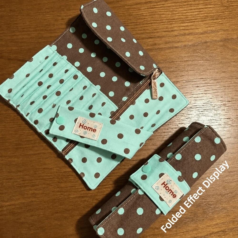 Polka Dot Makeup Storage Bag 10 Slots Makeup Tool Bag Makeup Brush Bag Makeup Brushes,Pens,Etc