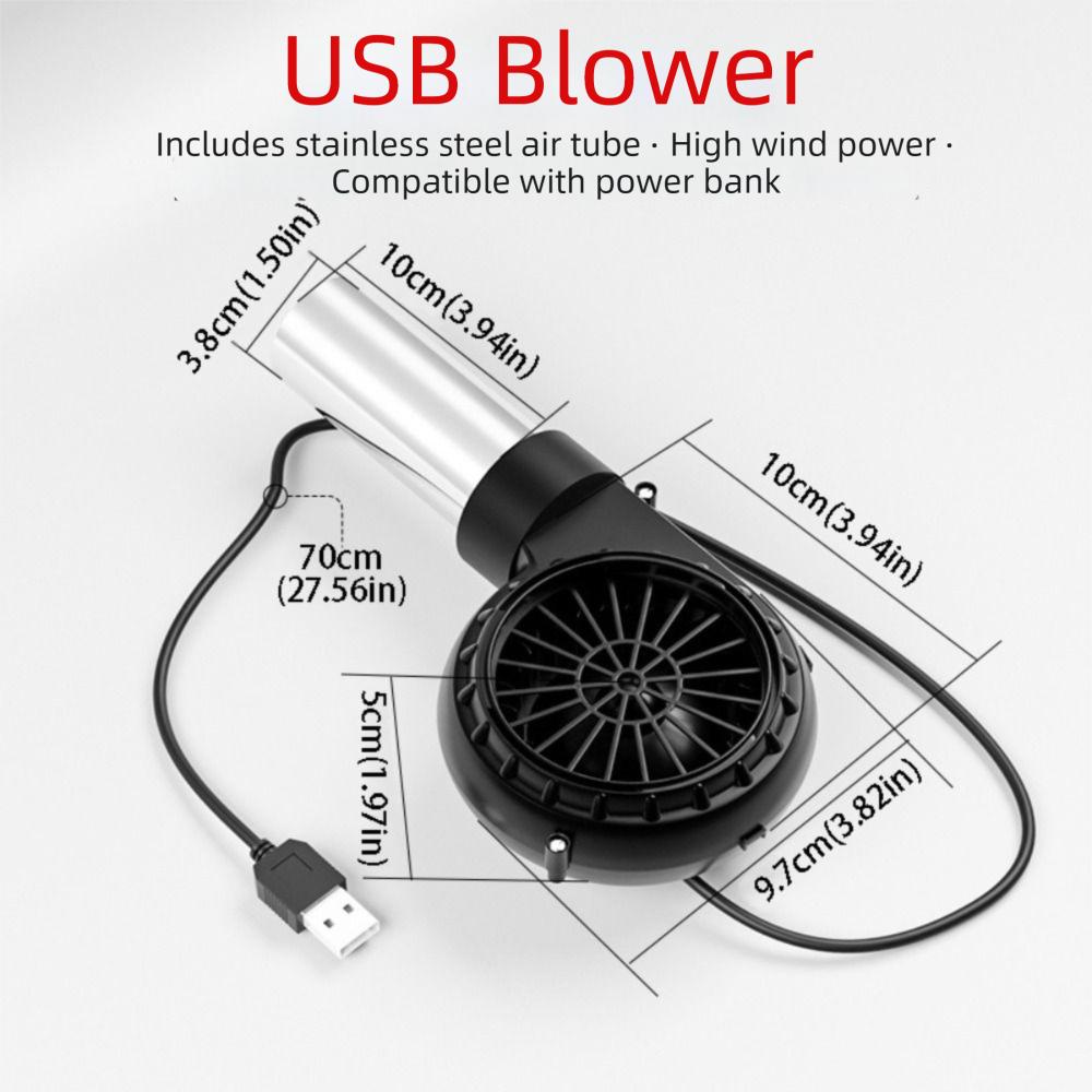 Ручной вентилятор для барбекю с регулируемой скоростью, питание от USB, вентилятор для гриля, быстрое зажигание угля