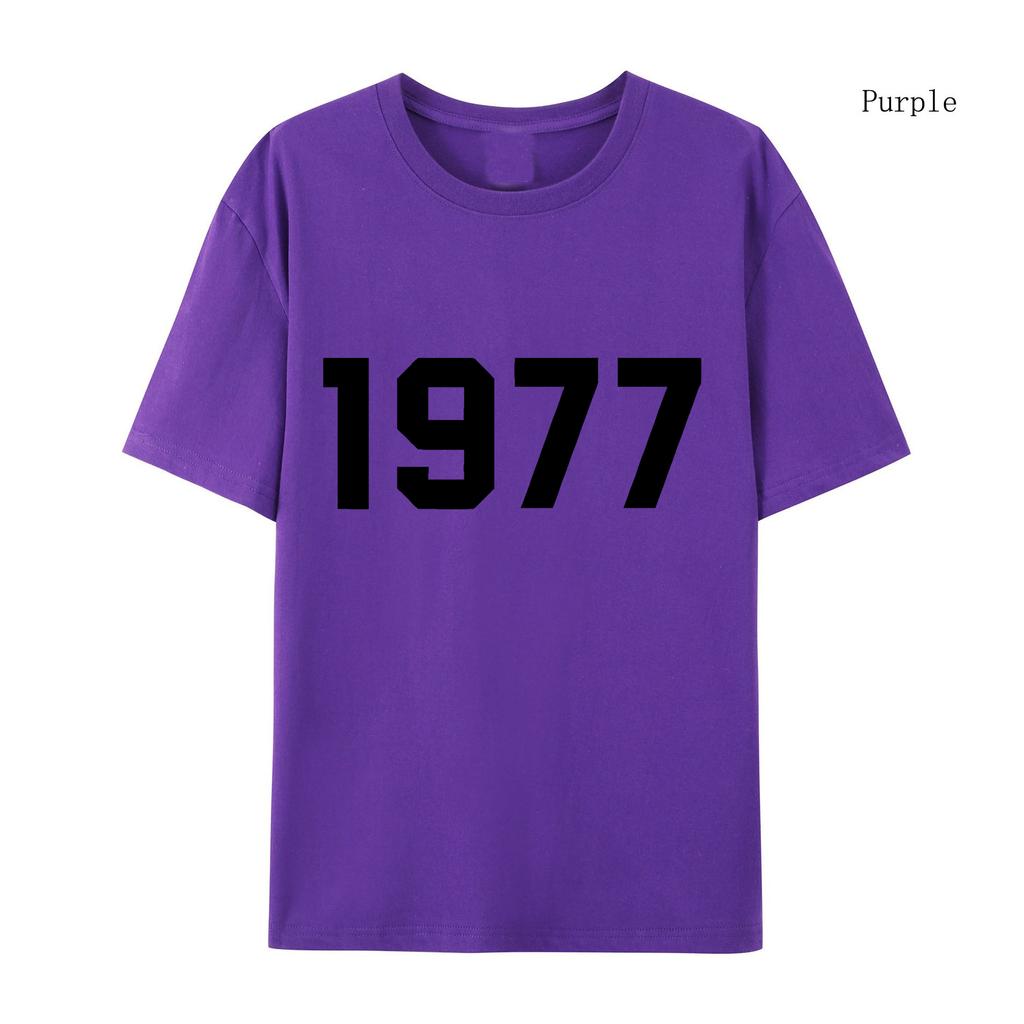 1977 Хлопковая футболка для мужчин и женщин, модный бренд High Street, свободная флисовая хлопковая футболка, осенне-зимняя теплая хлопковая футболка