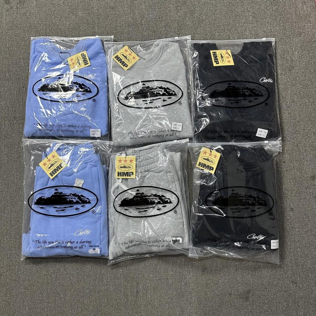 Corteiz Unisex Casual Long Sleeve Round Neck Hoodie with Embroidered Logo