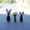 Мини-фигурки подсолнуха и черного кота, миниатюры, украшение для дома, офиса, рабочего стола, аксессуары-украшения для центральной консоли автомобиля