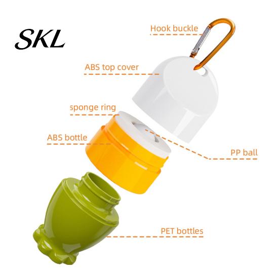 Washable Sunscreen Applicator Refillable Kids Applicator, 100ml Travel Roll on Bottle with Smooth Soft Sponge Ball, Portable Hanging Dispenser