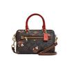 New Rowan Artificial Leather Boston Bag Handbag Shoulder Bag Crossbody Bag Small Size Women's Brown & Black CC430-IMOSN