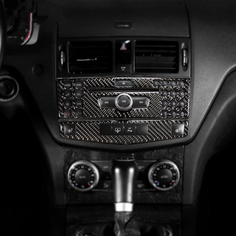 Центральная консоль кондиционера, компакт-диск, накладка на панель, 2 шт. для Mercedes Benz C class W204 C200 C260 C300 C180 2007-10 Carbon