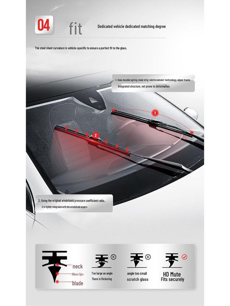 Премиальные бескаркасные дворники для Geely Haoyue – Подходят для лобового стекла, Совместимы с новыми и старыми моделями
