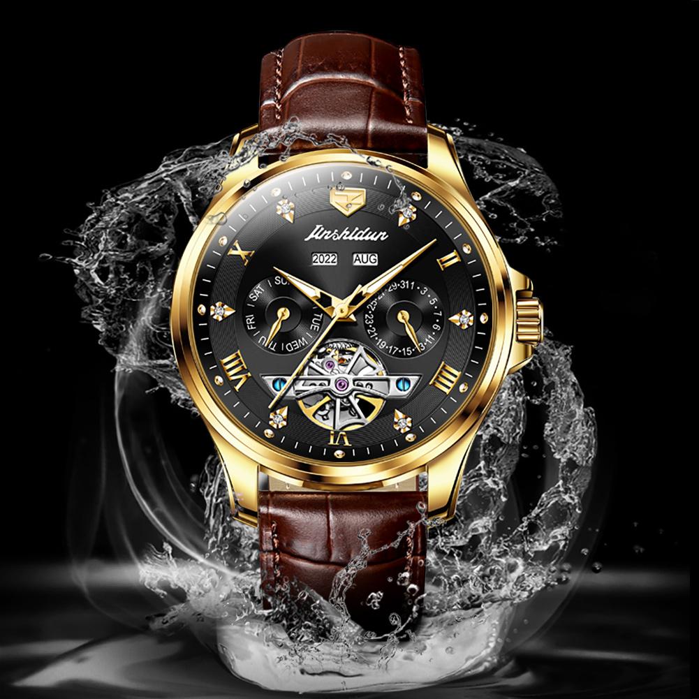 JINSHIDUN New Business and Leisure Men's Watch Tusso Multi -function Fully Automatic Mechanical Complex High -end Watch High -end Watch