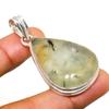 Prehnite Gemstone Handmade 925 Silver Plated Jewelry Pendant 2.00"