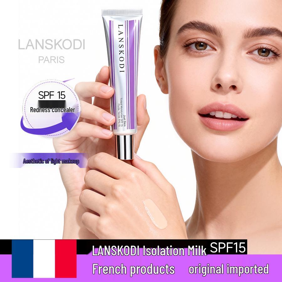 LANSKODI Фиолетовый тюбик Праймер SPF15 - Маскирует, Увлажняет, Покрывает, Водостойкий, Естественный вид, 50 г.