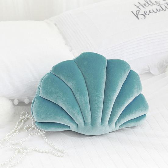 3D Бархатная подушка-ракушка Мягкий вкладыш Ракушка Океан Пляжная тема Декоративная подушка Уютная подушка для дома Дивана Офисного дивана