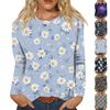 Women's Fashion Casual Long Sleeve Print Round Neck Top