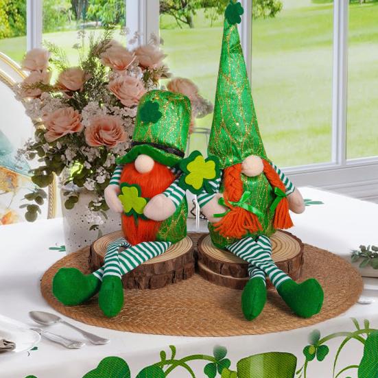 Улица. Украшение в виде гнома на День Святого Патрика, плюшевая кукла-фигурка гнома с клевером, ирландское безликое украшение ручной работы для декора стола