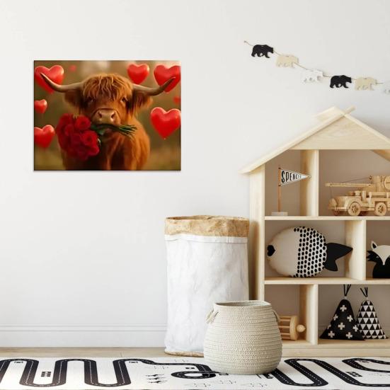 Настенный календарь с шотландской высокогорной коровой на 2026 год Шотландский высокогорный скот 12-месячный планировщик Милый животный настенный арт декор для дома и офиса