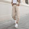 Khaki Female Cargo Pants High Waist Harem Loose Jeans Plus Size Trousers Woman Casual Streetwear Mom Jeans