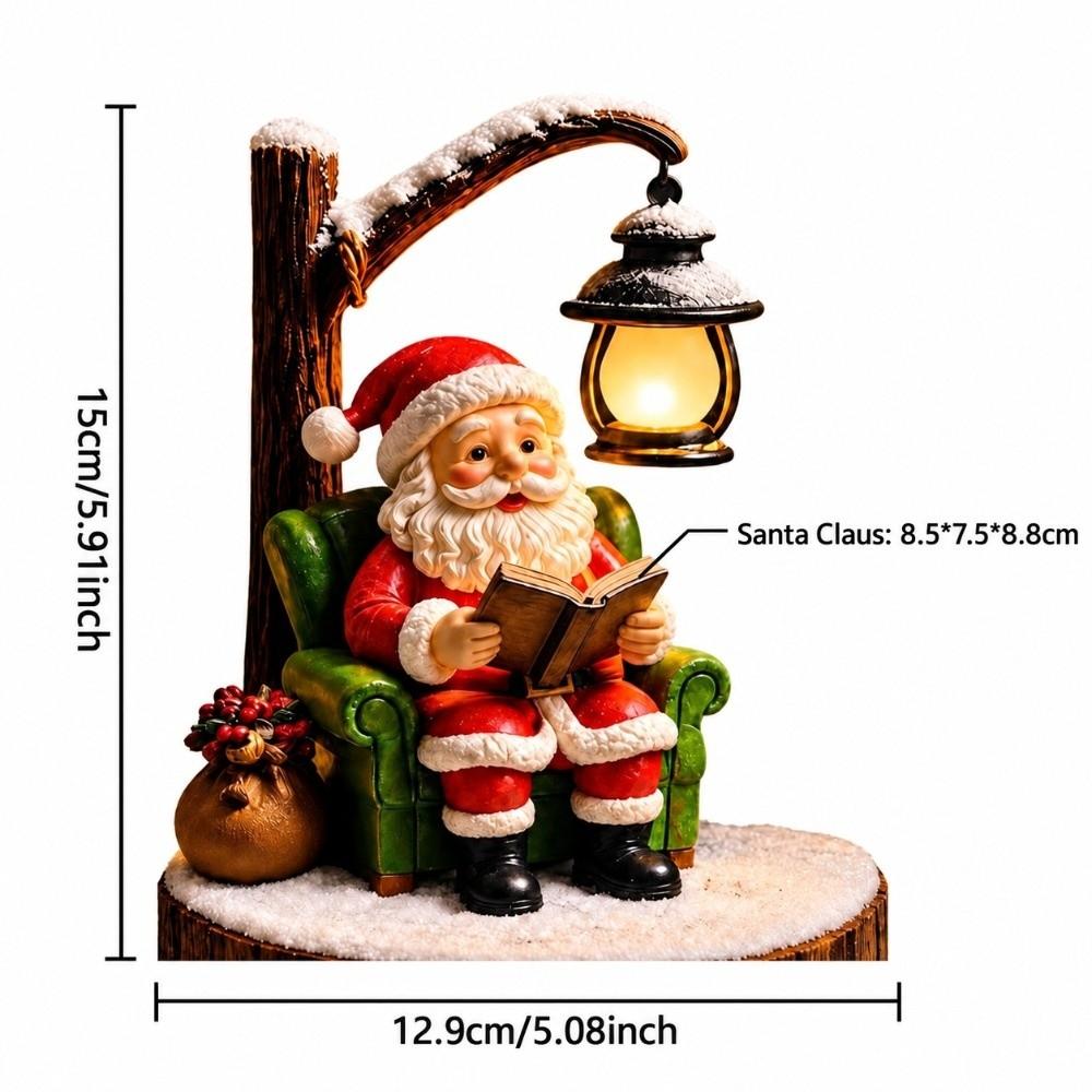 Resin Snowman Reading Lantern Atmosphere Christmas Decor Lamp Christmas Gifts